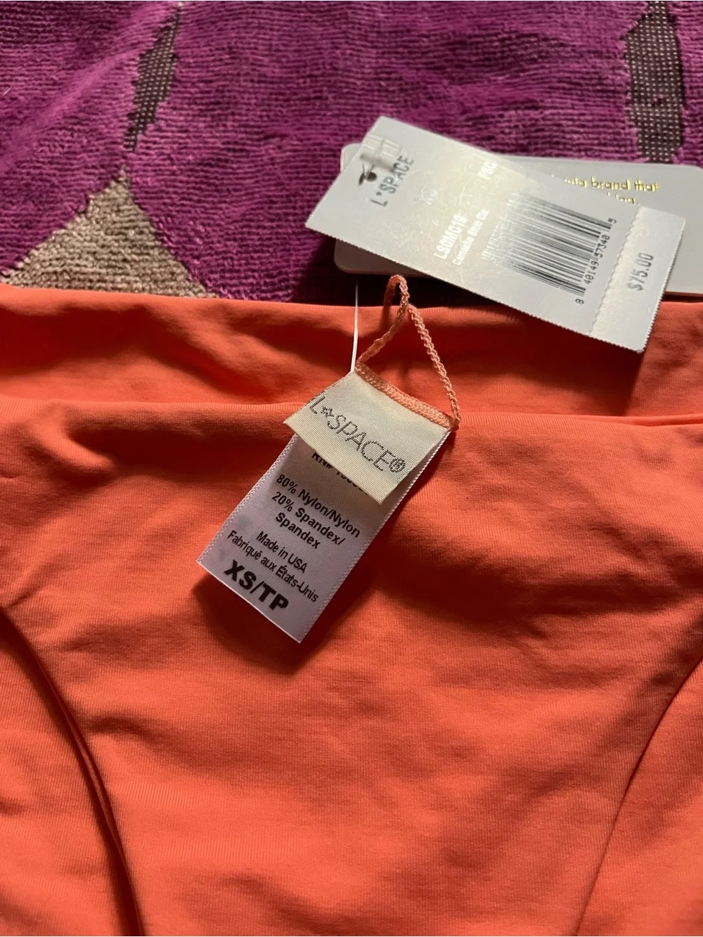 NWT L*Space Camacho Classic Bikini Bottom in Coral XS
